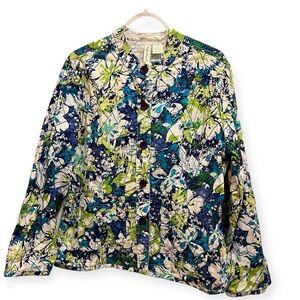 Palm Island colorful Floral Print Jacket Size L